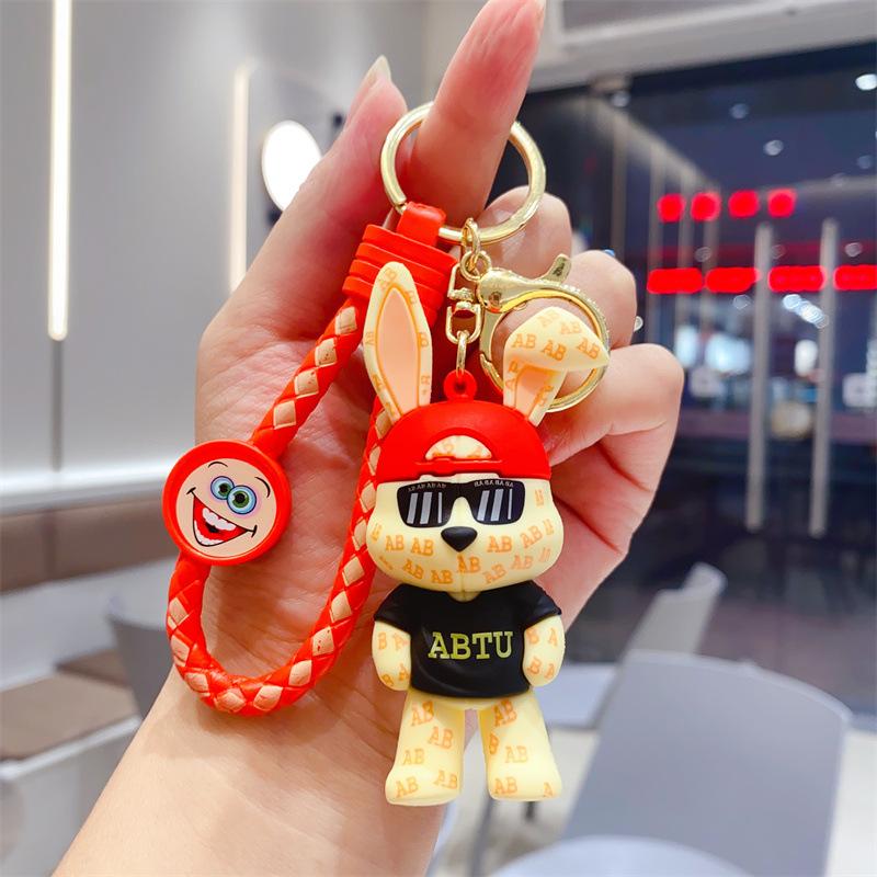 Grenzüberschreitender Kreativer AB Hase Weichgummi Pvc Hasen Schlüsselanhänger Schultaschenanhänger Kleiner Anhänger Kleines Geschenk Geschenk