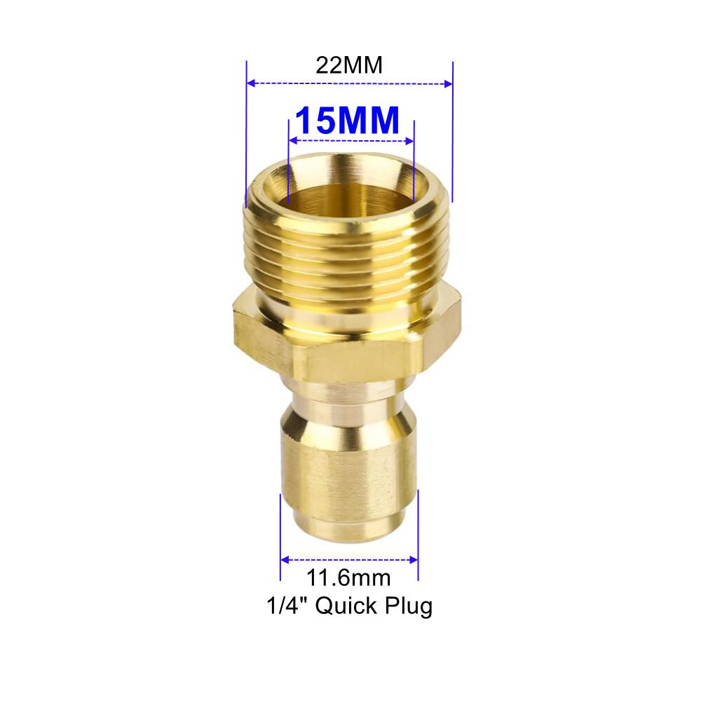 Swivel M22 To 1/4" Quick Connect Hitch For High Pressure Wash Gun To Hose Adaptor Connection