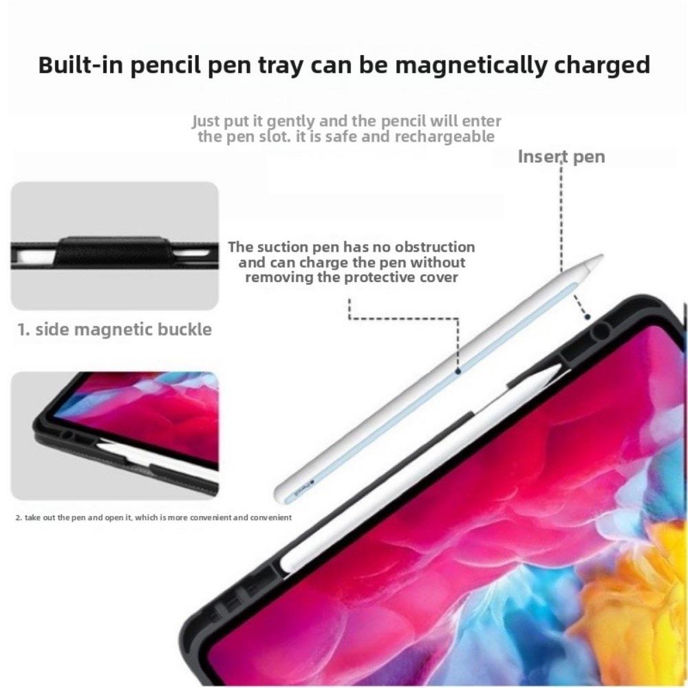 Premium Leather iPad Case 9.7-12.9 Inch Vintage Style with Pencil Slot Honeycomb Protection Cover for Tablet