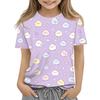 Kids Animal Print Crew Neck Short Sleeve Casual Loose Fit T Shirt Top Comfortable Soft Fabric Suitable for Everyday Wear
