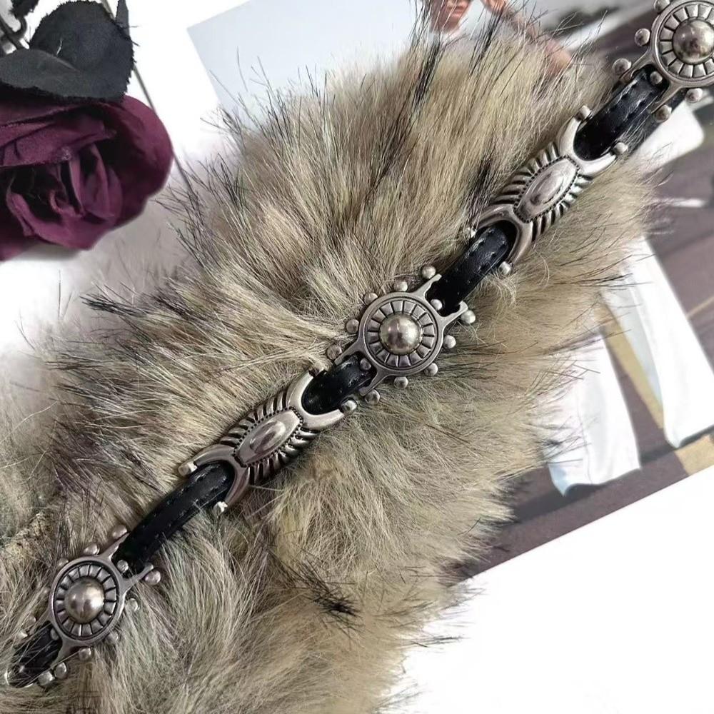 PU Leather Leather Fur Belt Spicy Girl Style Y2K Waistband Simple Plush Belt  Female/Girls