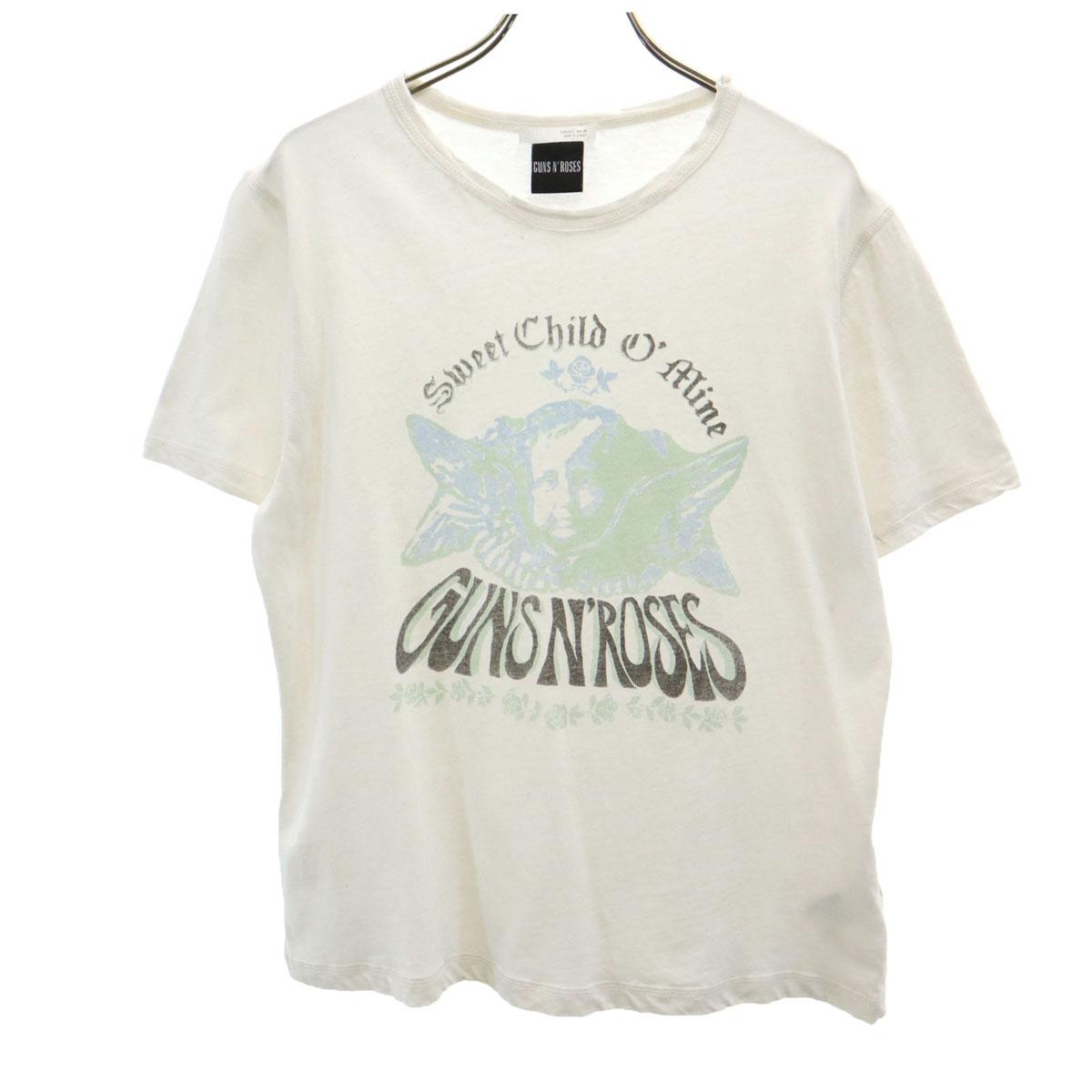 

ZARA Футболка из льняной смеси с принтом Guns N Roses, с коротким рукавом, винтажной обработки, женская, б/у