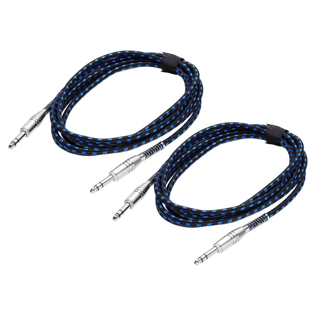 Uxcell 2-Piece Guitar Instrument Cable, 10 Feet 14" To 14" Straight Electric Guitar Jack Cable Wire for Guitar and Bass, Black and Blue