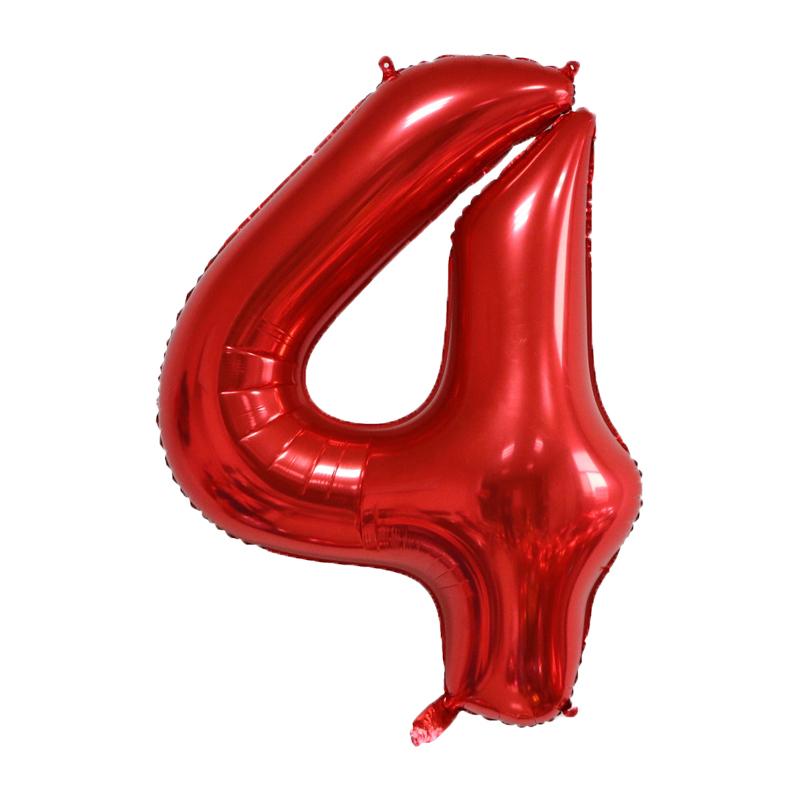 40inch Large Red Number Foil Balloons 0 1 2 3 4 5 6 7 8 9 Years Old Birthday Party Festival Wedding Party Decoration Balloon