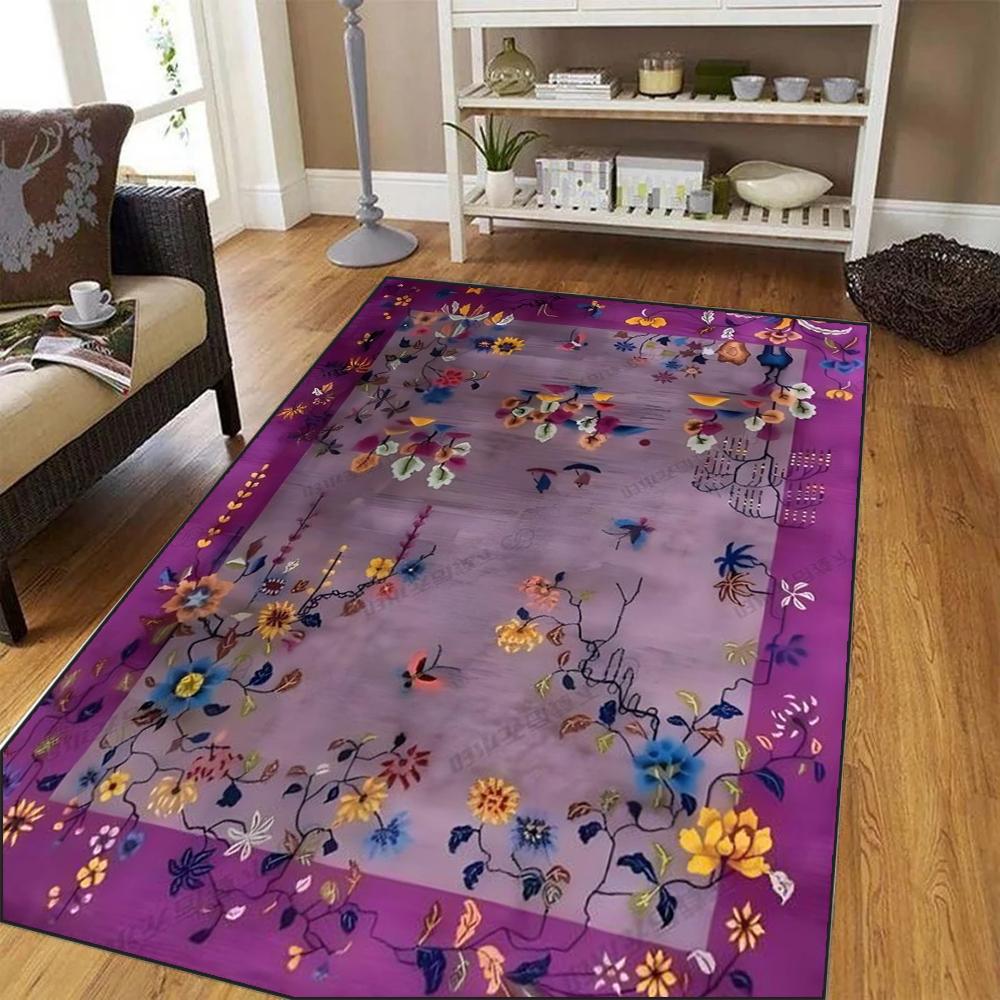 Bohemia Moroccan Large Area Rug Living Room Entryway Bathroom Laundry Bedroom Carpet Non-Slip Stain Resistant Unique Mat Decor