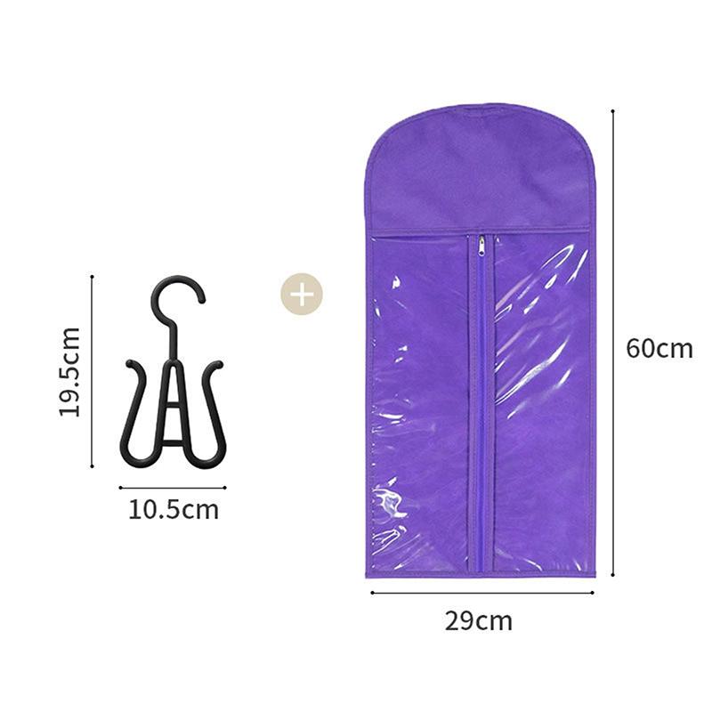 Oppbevaringspose for lange løshår Ikke-vevd Støvtett Parykkbæreposer Med Krok For Hjemmeorganisator Parykkpakkepose