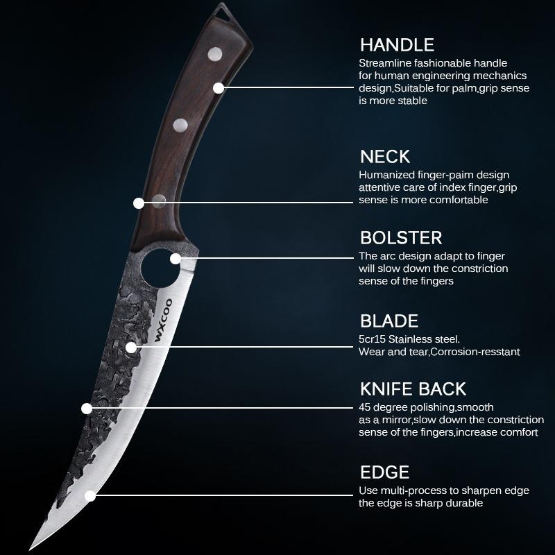 Aço Inoxidável Feito à Mão Faca de Chef itens de cozinha facas únicas cozinha Facas para Churrasco faca para desossar Cutelo de Carne