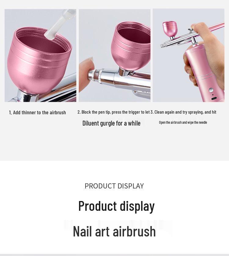 Electric Airbrush Spray Gun Set for Acrylic Paint, Handcrafted Models, and Nail Art