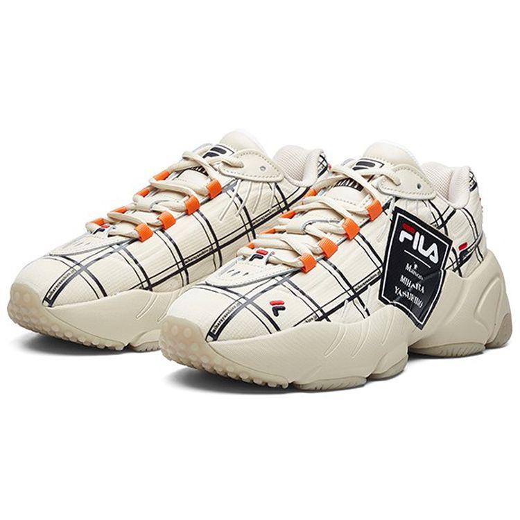 Mihara Yasuhiro X Fila Ade Retro Fabric Synthetic Leather Breathable Low-Top Running Shoes Women Sneakers Off-White F12W031118FWG