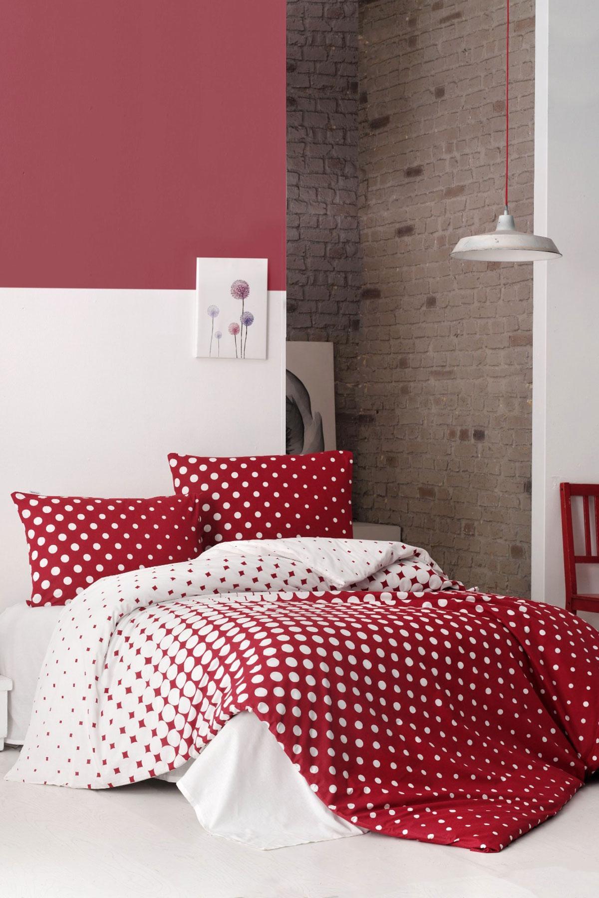 

Double Duvet Cover Set Cotton Retro Polka Dot