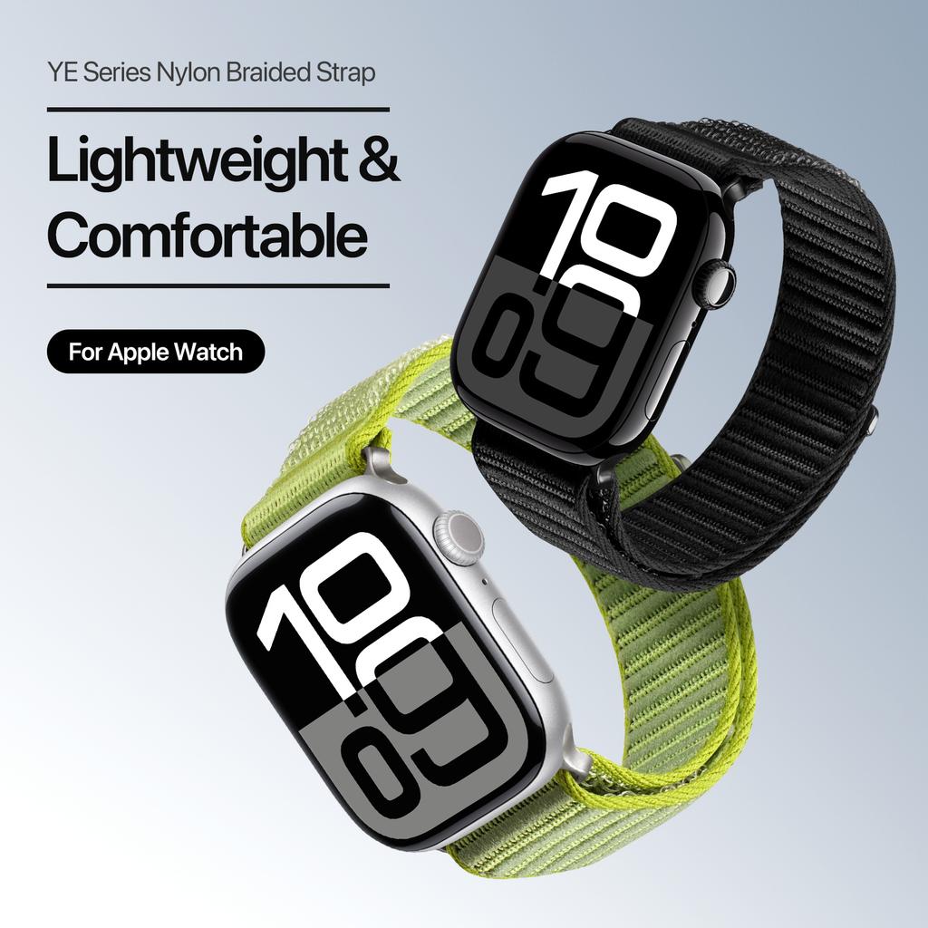 DUX DUCIS YE Series Watch Band For Apple Watch Series 10 Ultra 9 8 7 SE 6 5 4 3 2 1 46mm 49mm 45mm 44mm 42mm Nylon Braided Loop Strap