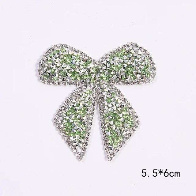 1PC Colorful Bow-Knot Sticker Rhinestone Iron-On Patches for Clothes Clothing Decoration Decal Patches for Jackets