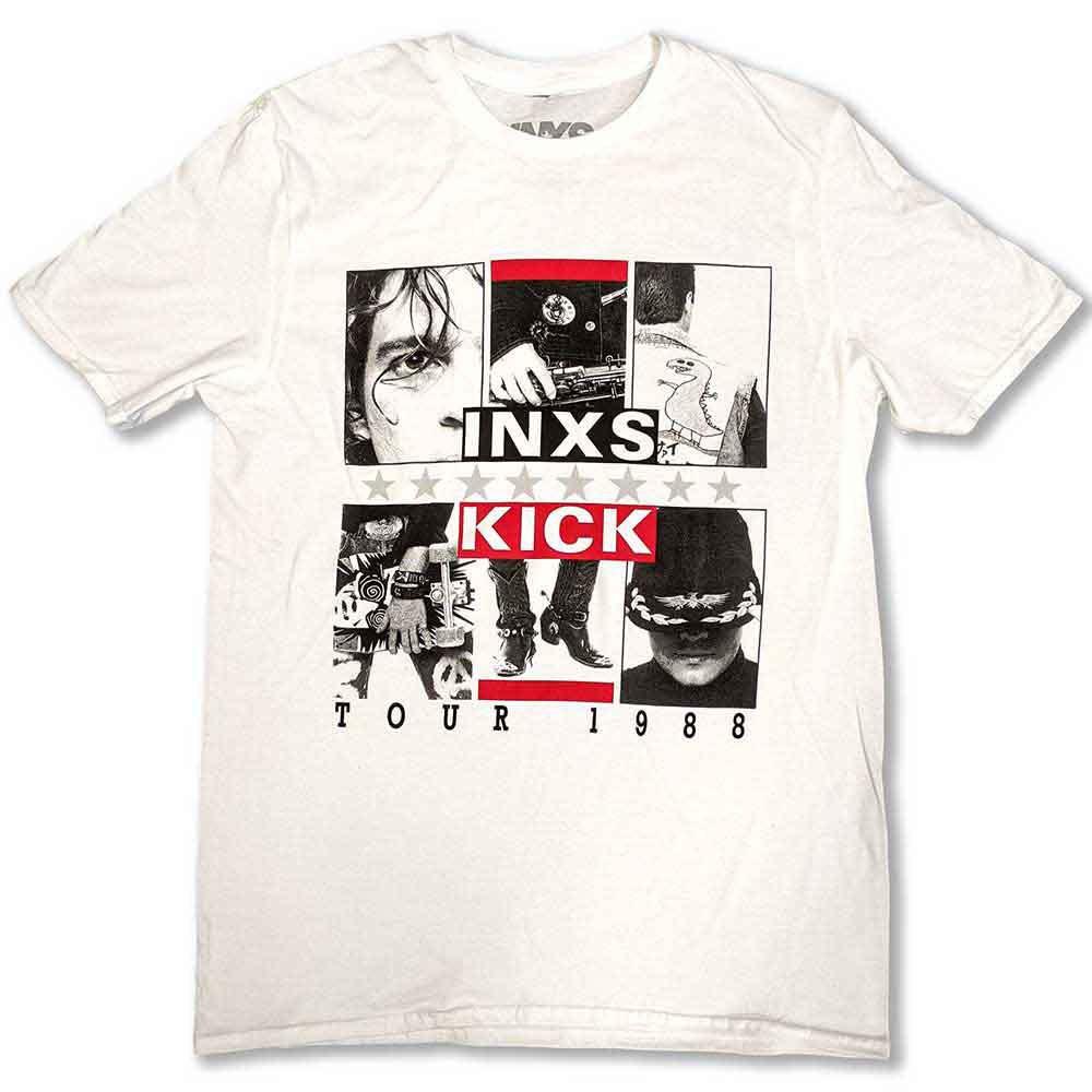 Men s INXS Kick Tour T-shirt X-Large White 4XL