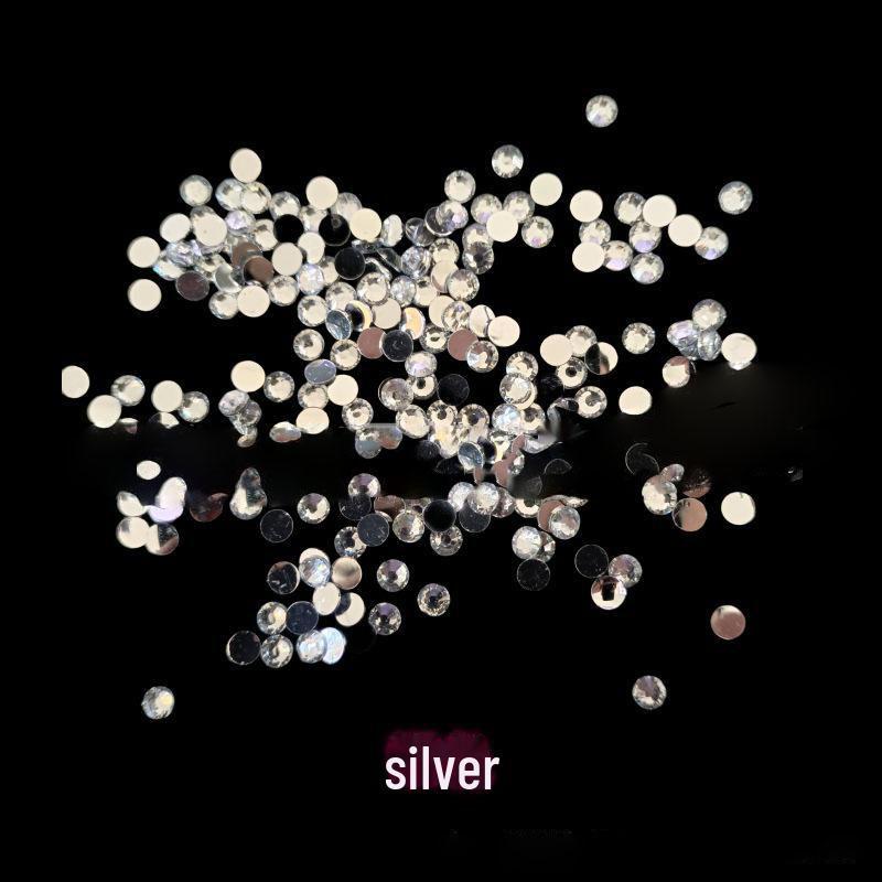 

1 г плоскодонное смоляное сверло для самодельных украшений для ногтей 1 gram bag серебряный