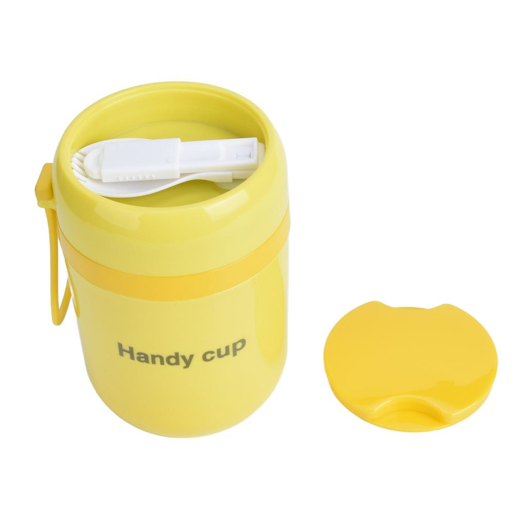 Insulated Soup Containers 500ml Double Anti Scald Heatable Insulated Food Container with Foldable Spoon for School