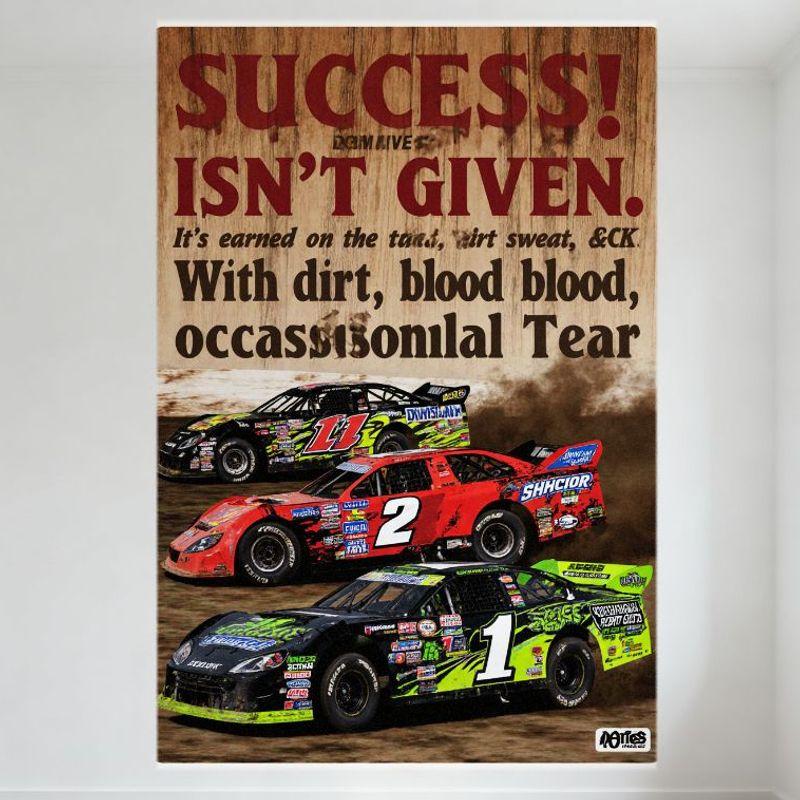 

Dirt Track Racing Success Earned Motivational Metal Tin Sign - Vintage Racing Wall Decor for Garage Man Cave Home Bar 20x30cm（7.8x11.8inch）