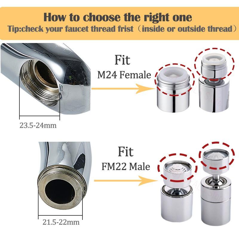 Dual Function Anti-splash Bubbler Kitchen Faucet Aerator 360 Degree Swivel Tap Water Diffuser Bathroom Water Filter Nozzle Mixer