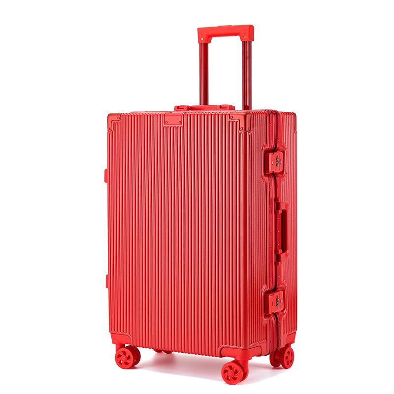 Large Capacity Aluminum Frame Suitcase: Durable, Silent Wheels, Secure Password, Unisex Design