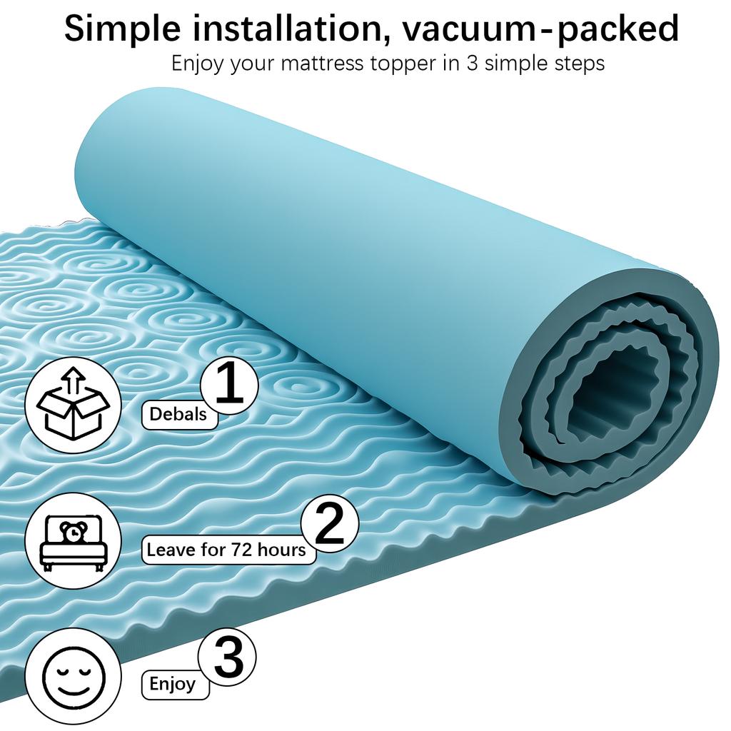 Queen Mattress Topper Memory Foam Mattress Topper with Hardness Gel Topper Soft Cooling Bed Pad for Pressure Relief Body Support