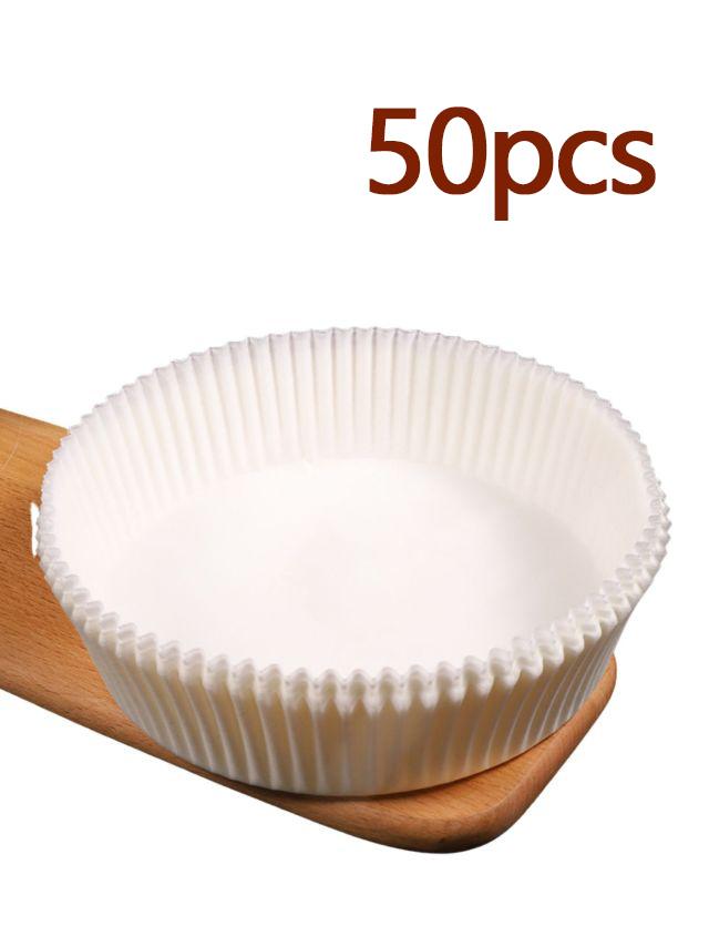 50-200pcs Air Fryer Paper Baking Kitchen Utensils Disposable Round Pastry Molds BBQ Plate Non-stick Pad Kitchens Accessories
