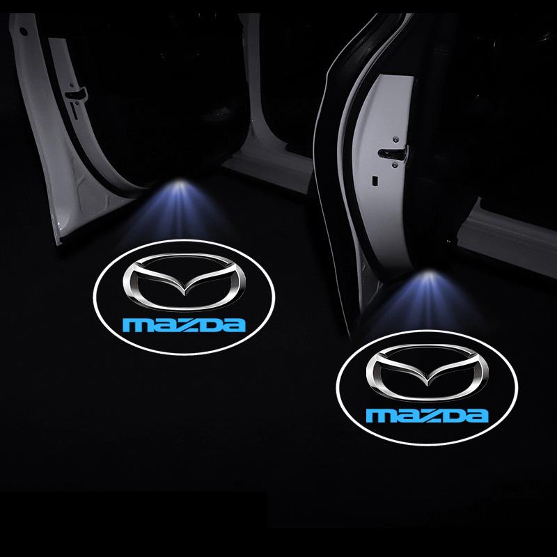 2Pcs Car Door Emblem Light LED Welcome Lamp Wireless Laser Projector For Mazda 2 3 4 5 6 7 8 9 323 626 Axela CX3 CX4 CX5 CX6 CX7 CX9 MX3 RX7 RX8