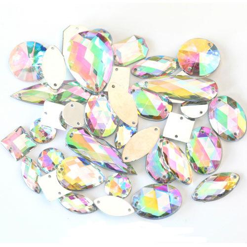 Mixed Shape Imitation Table Double Hole Mesh Hand Seam Drill Acrylic Drill, Special-Shaped Drill Diy Accessorie Flat Bottom Drill Beauty Sticker Drill