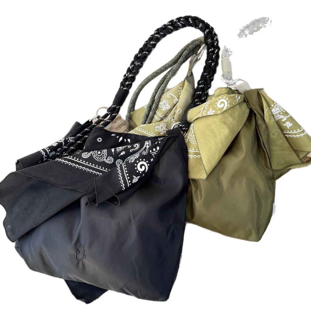 Cashew Print Nylon Canvas Lazy Wind Large Capacity Shoulder Messenger Bag Literary And Casual Tote Bag