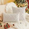 Weihnachts-Kissenbezug Plüsch Schneeflocke Weihnachtsbaum Gestickt Haar Wohnzimmer Sofa Kissen Festliche Party Dekoration Kissenbezug