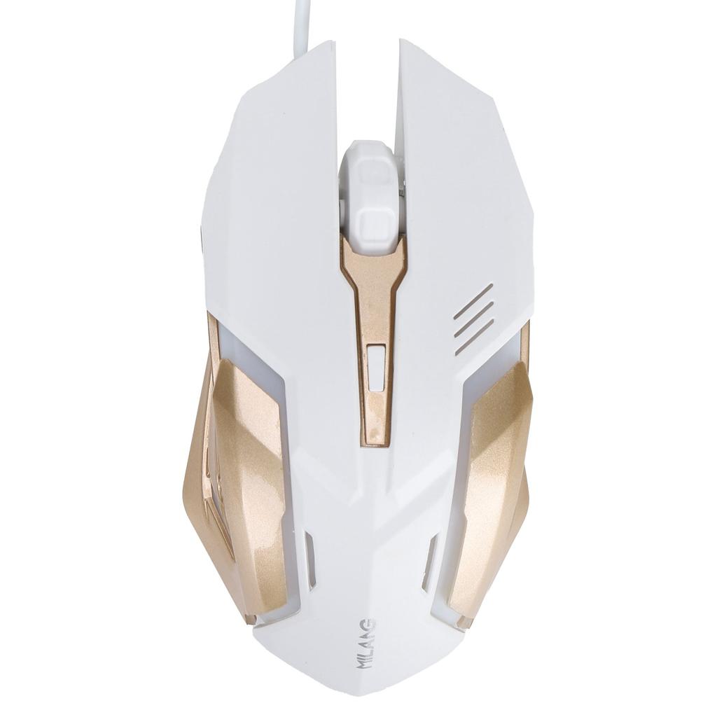 Kabelgebundene Gaming-Maus Ergonomisch Atmendes Licht RGB-Hintergrundbeleuchtung Mechanische Mäuse für PC Notebook LaptopWeiß