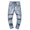 Jeans de Hombre Rectos con Parches Desgastados Estilo Vintage High Street Pantalones Casuales
