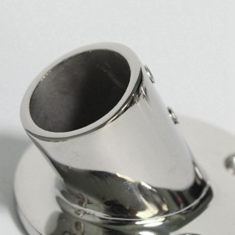 BAAU 2X Marine Edelstahl 60 Grad 22mm 7/8 Zoll Rohr Runde Basis Handlauf Geländer Beschlag Yachtzubehör