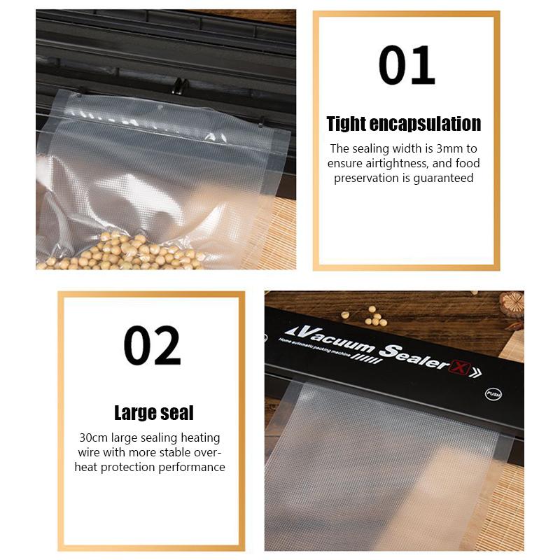EU Food Vacuum Sealer Vacuum Packaging Machine for Food with 10pcs Packed Bags 220V Automatic Household Food Vacuum Sealing