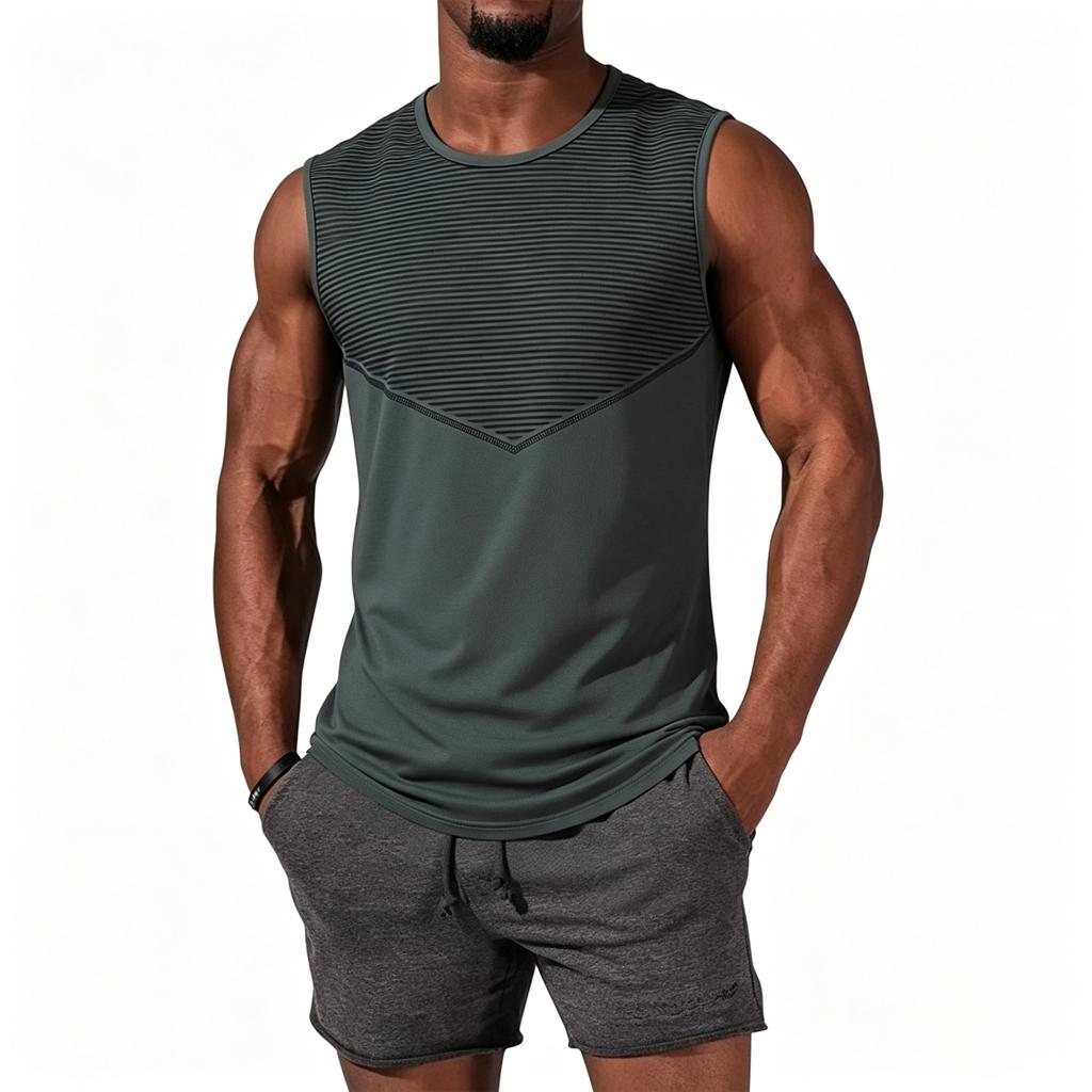 Men's Sleeveless Athletic Tank Top Lightweight Breathable Quick Dry Loose Fit Gym Running Workout Fitness Vest