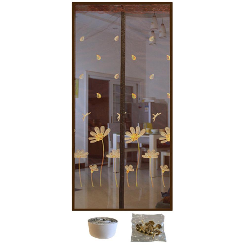 Well-ventilated Mosquito-proof Door Curtain No Punching Anti Mosquito Net Mesh Door Curtain  Summer 35.43x82.68 in-Style C