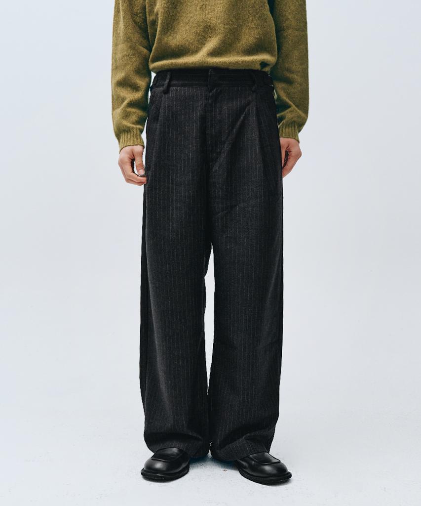 INTEMPOMOOD Retro Stripe Wide Slacks_Black