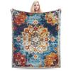 Retro Bohemian Woven Pattern  Plush Blanket Kids  Flannel Throw Blanket For Couch Chair Sofa Bed Soft Warm Bedspread Gift