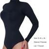 Women Bodysuit Solid Color Turtleneck Sexy Hip Wrap Stretchy One-Piece Underwear for Yoga