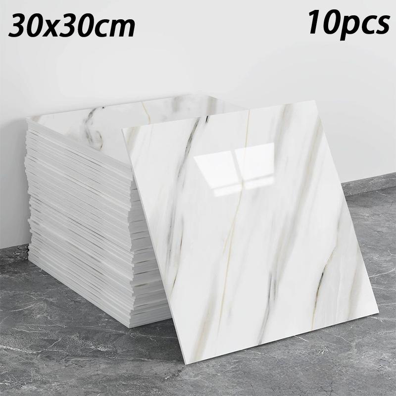 10Pcs Marble Wallpaper Super Strong Adhesive Waterproof Sticker For Bathroom Kitchen Decor Design