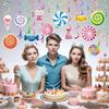 54 PCS Candyland Party Decorations Candy Hanging Swirls Colorful Lollipop Hanging Swirls Ceiling Decor for Baby Shower Birthday Party