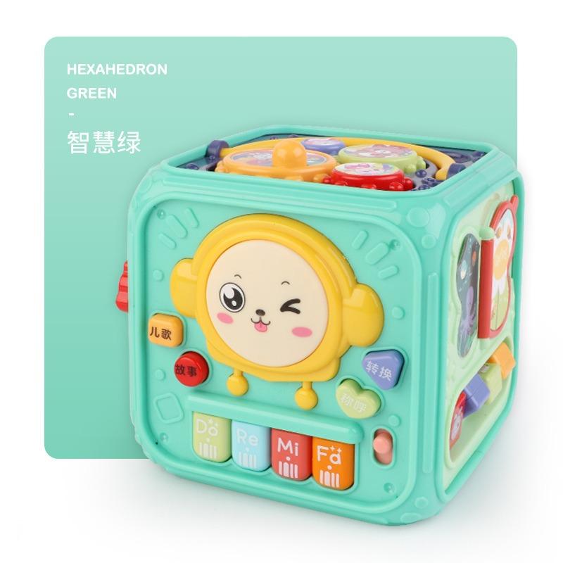 Multifunctional Q Cute Hexagonal Hand Drum Early Education Toy For Infants