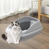 Cat Litter Tray Semi Enclosed 12L Capacity 19x13x7.5inch Multifunctional Detachable Anti Splashing