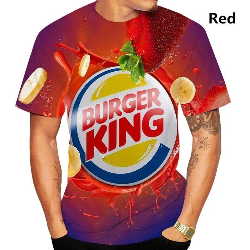 

2025Лето Burger King Мужская Женская Новая Мода 3D Печать Футболка Повседневная Крутая С Коротким Рукавом Печатные Рубашки Для Мужчин Футболки Топы XXS