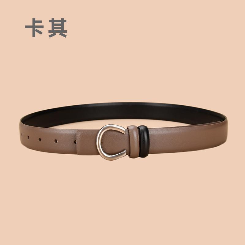 Vier Jahreszeiten Verfügbar Neuer Damenleder Gürtel Doppelseitig Verfügbar Kuhgürtel Damengürtel Handgefertigter Ledergürtel Hosengürtel