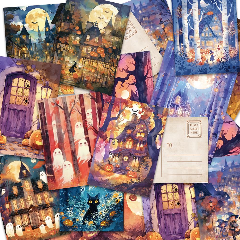32 Stück, Halloween-Postkarten, skurril und lustig, Geburtstags-/Jubiläumsgeschenke, Sammlerstücke, perfekt zum Verschenken und Postversand geeignet.