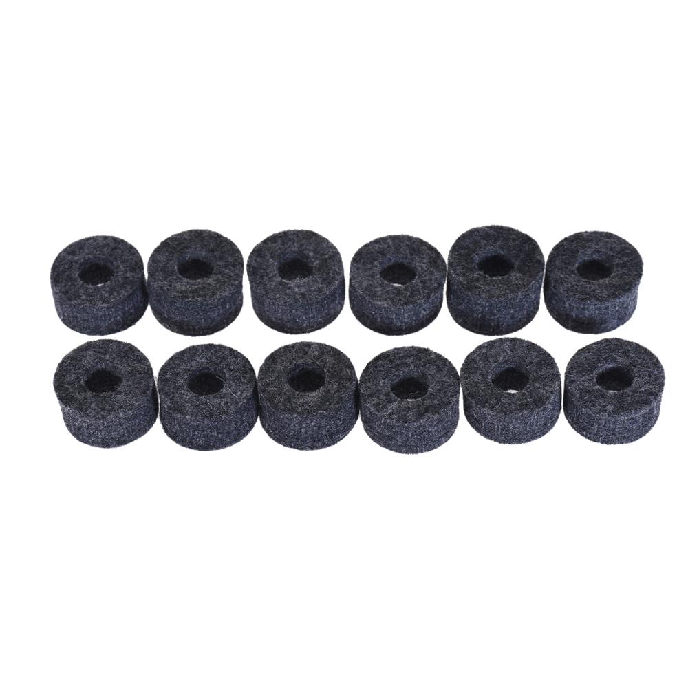 12pcs Cymbal Felts Hi Hat Clutch Felt Drum Set Cymbal Stand Felt Washer Small Size Gray