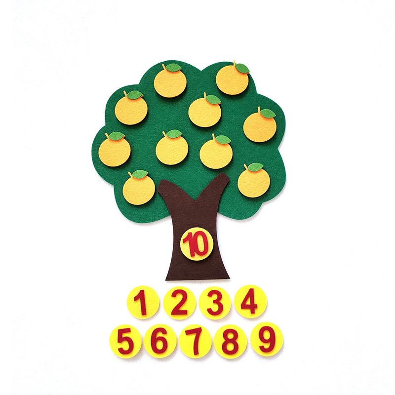 

Creative Fruit Tree Educational Toy, Non-Woven Fabric Children S Puzzle, Diy Math Toy, Educational Math Game A3