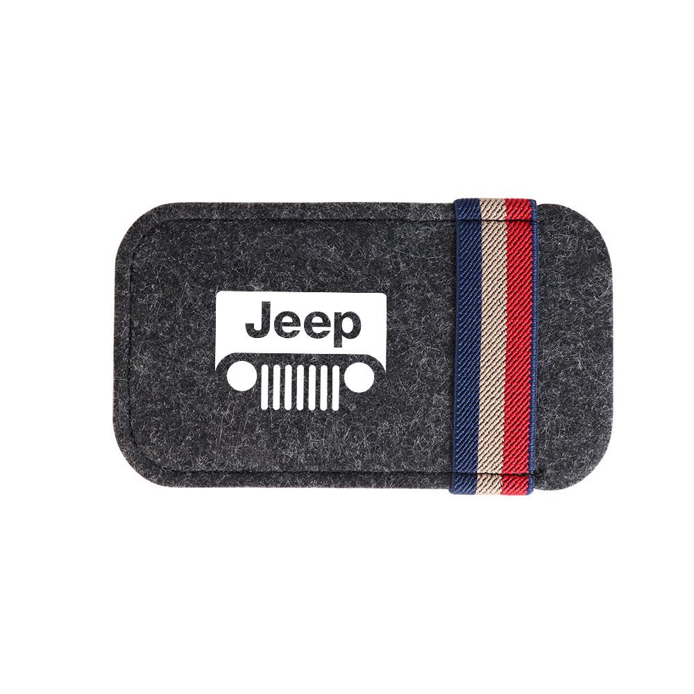 Felt Car Sunglasses Organizer Bag Eyeglasses Holder Glasses Storage Clips Accessories For Jeep Renegade Compass Wrangler Rubicon 1PCS