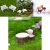 Fine Workmanship Miniature Micro Landscape Furniture White Bench And Resin Table