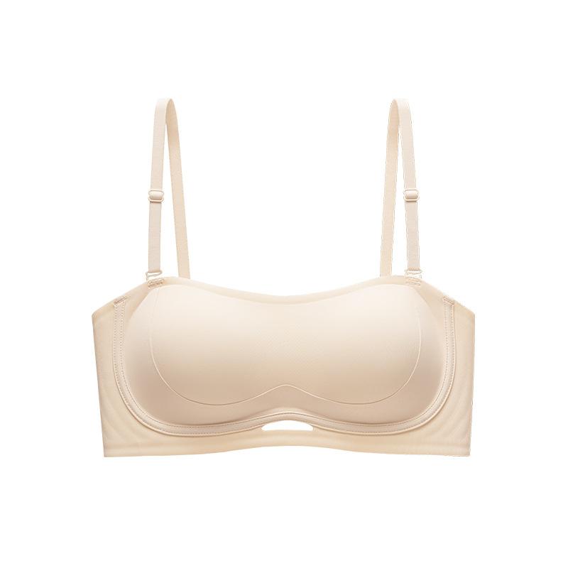 Strapless underwear women gather non-slip off-the-shoulder artifact non-marking thin back tube top anti-light bra summer