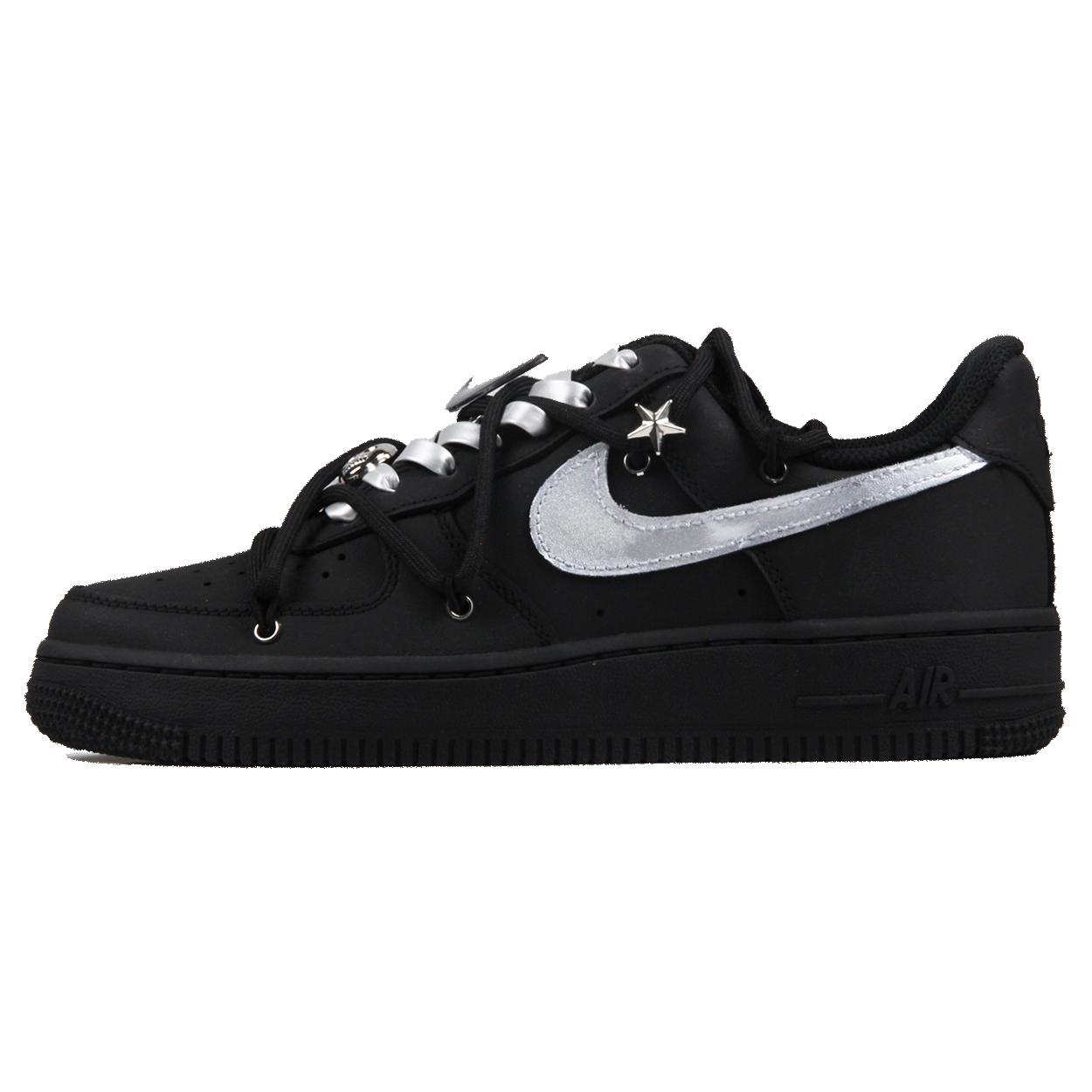 

Nike Air Force 1 Black Warrior Thermal Coverage Low top Skateboard Shoes Women s Matte Black Silver DD8959-001(TeamJ-) 40